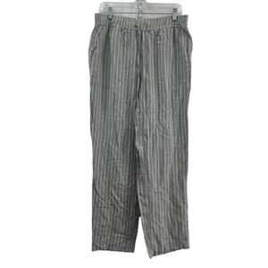 Charles Robertson Linen Striped Women Sweatpants, Gray/White, Size 12, Preowned